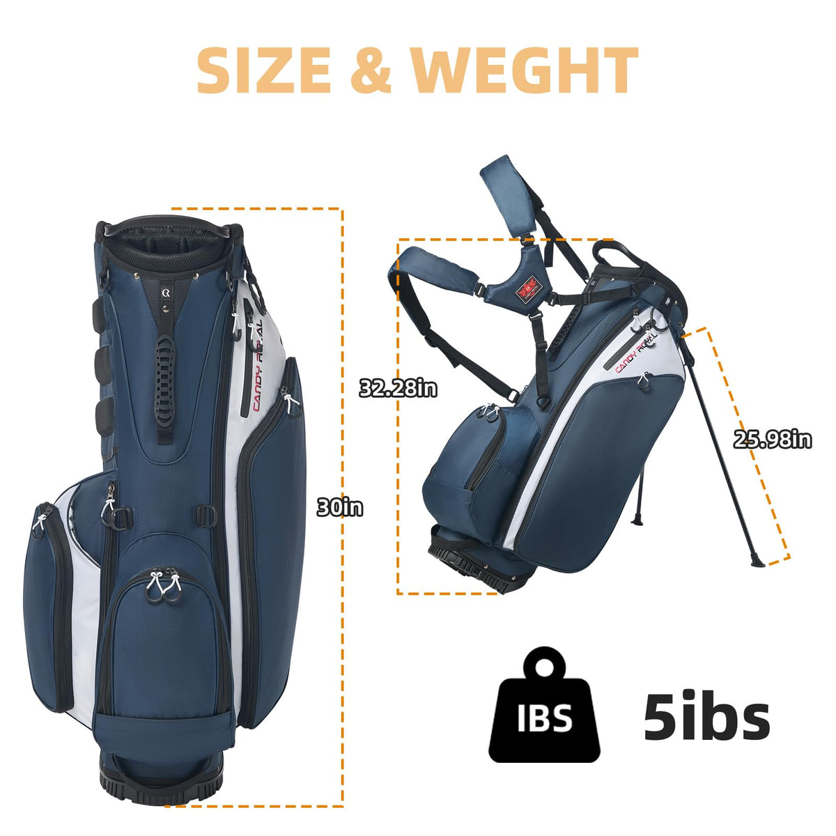 CandyRoyal Golf Stand Bag in action on the green demonstrates easy club access.