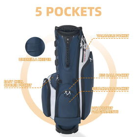 CandyRoyal Golf Stand Bag features a stable base for reliable balance on all terrain.