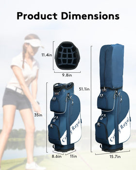 CandyRoyal shoe pocket in blue cart bag keeps footwear organized.