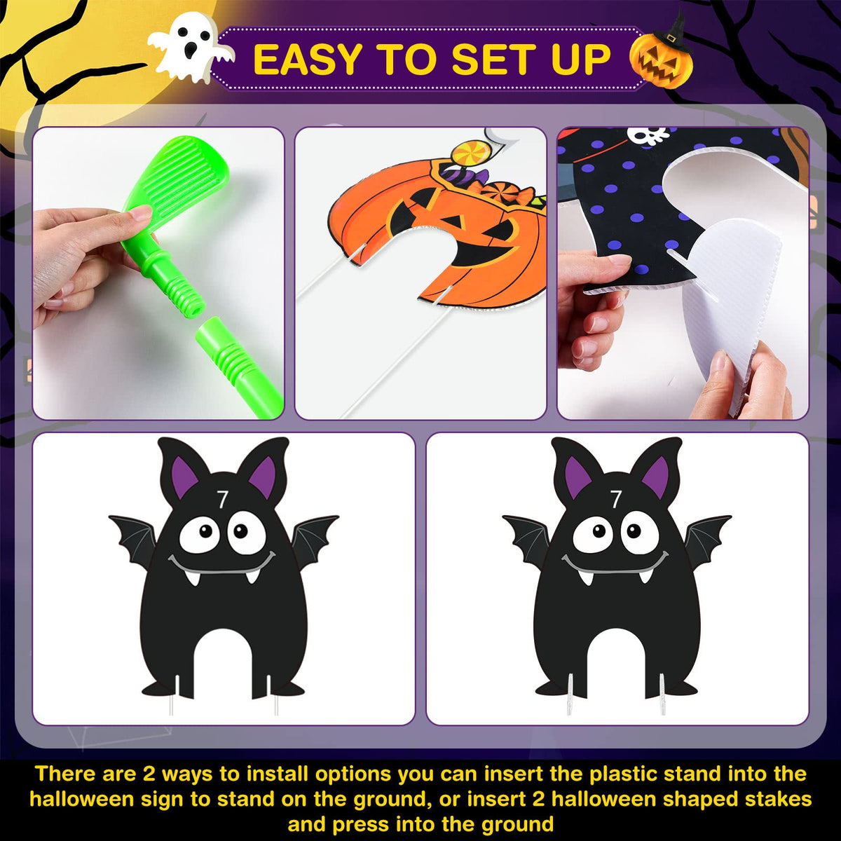 Capoda 8-piece sign set for lawn and garden Halloween decor