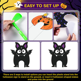 Capoda 8-piece sign set for lawn and garden Halloween decor