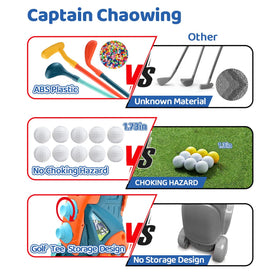 Captain Chaowing toddler golf gloves set for comfortable grip during swings.