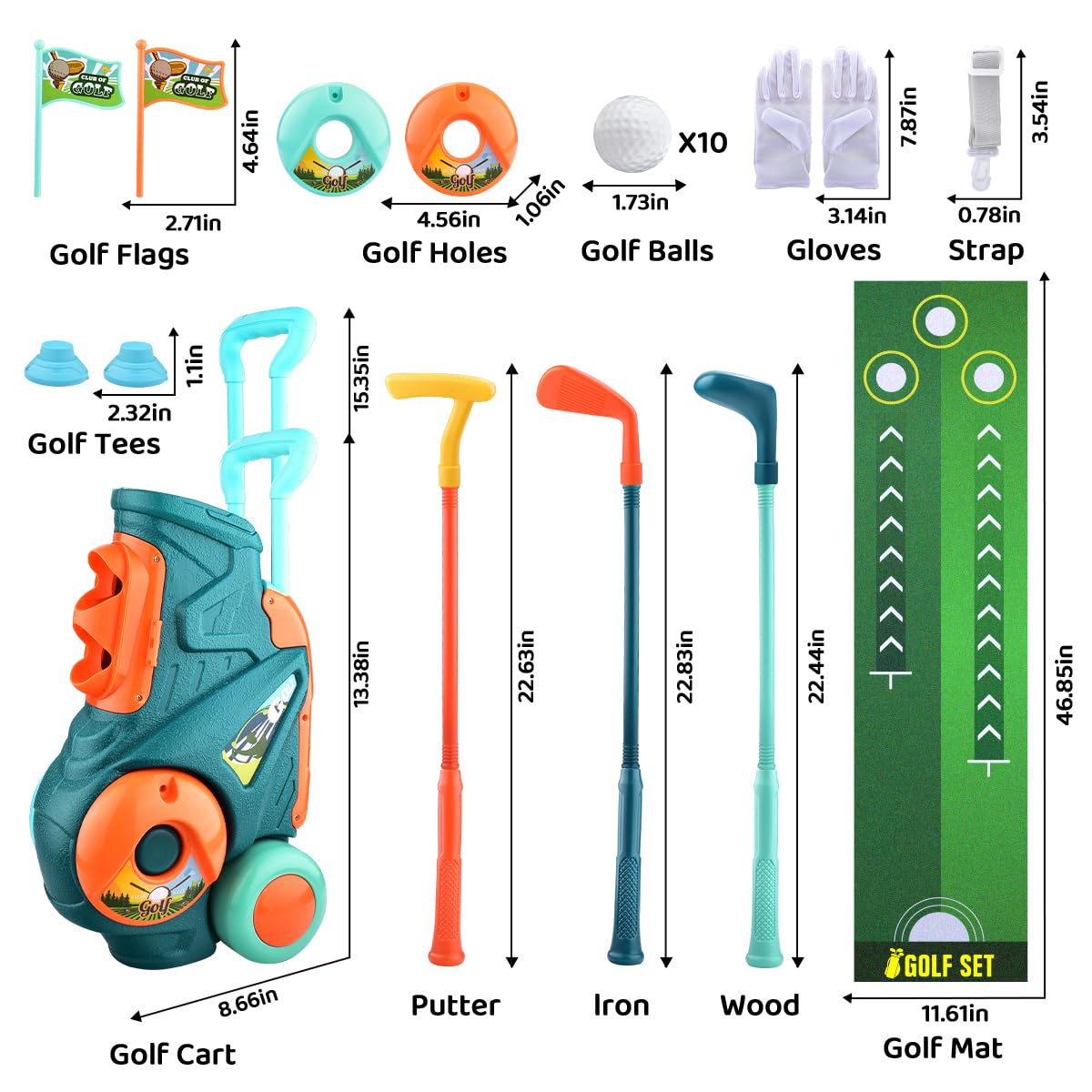 Captain Chaowing toddler golf mat for practice at home and outdoors.