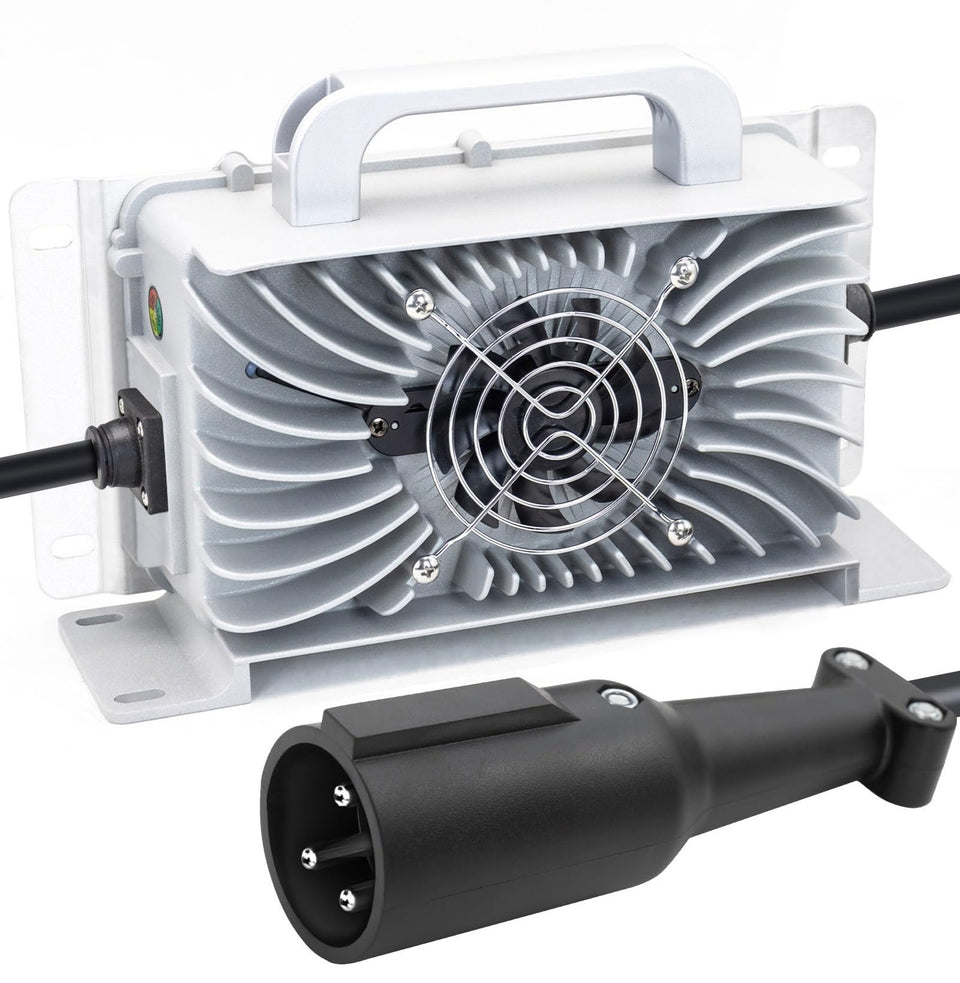 CAPTOK 48V 15A charger front view for quick charging of Club Car carts
