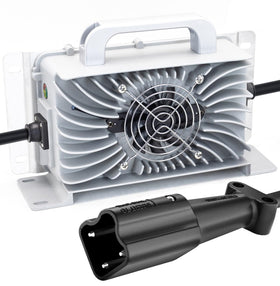 CAPTOK 48V 15A charger with leaf plug for quick charging on Yamaha G29 drives