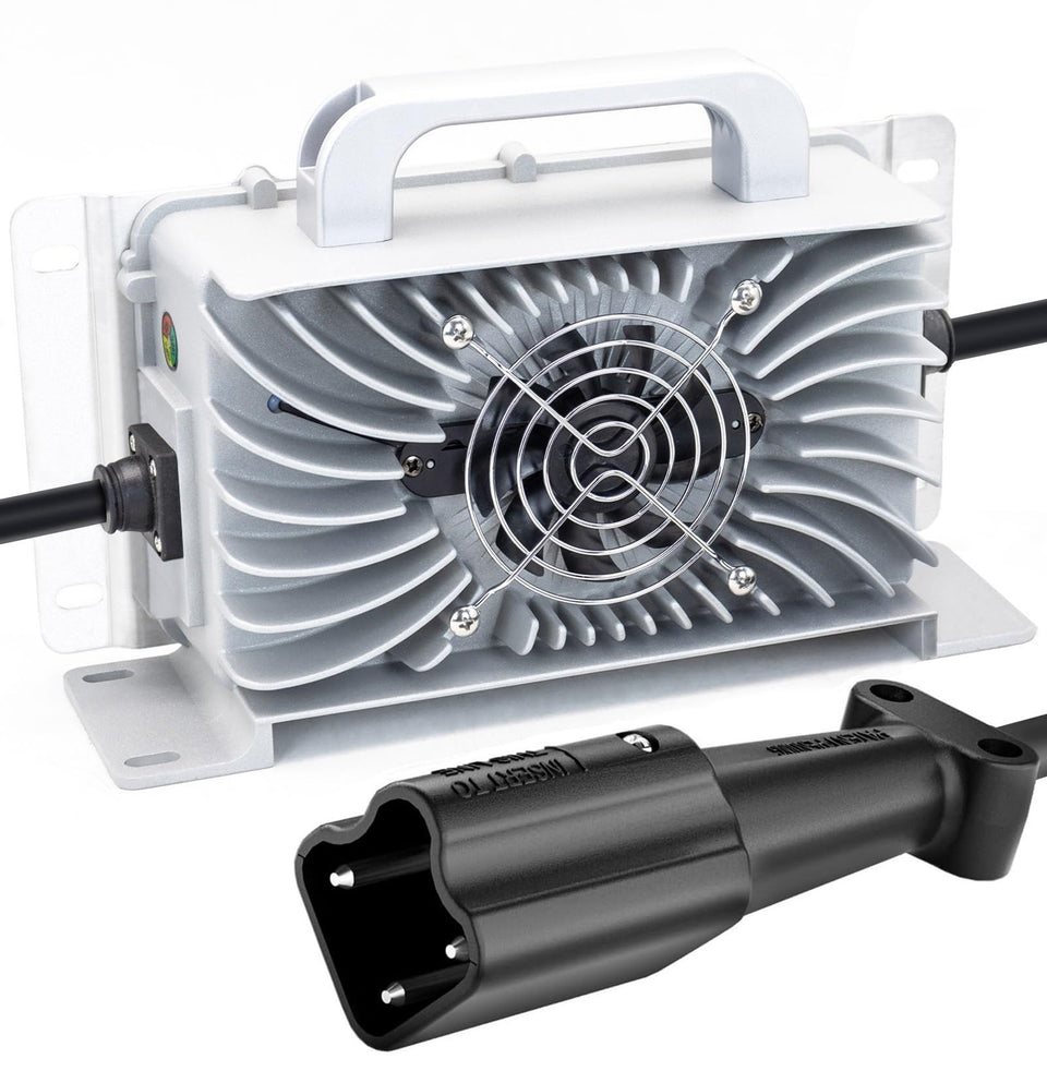 CAPTOK 48V 15A charger with leaf plug for quick charging on Yamaha G29 drives