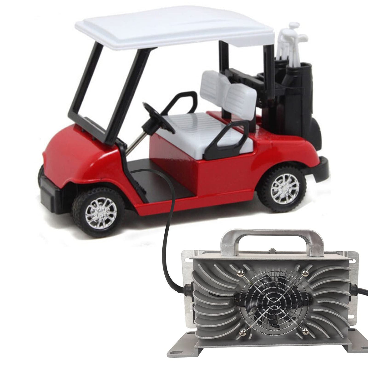 CAPTOK lightweight 9lb charger, portable for golf carts.