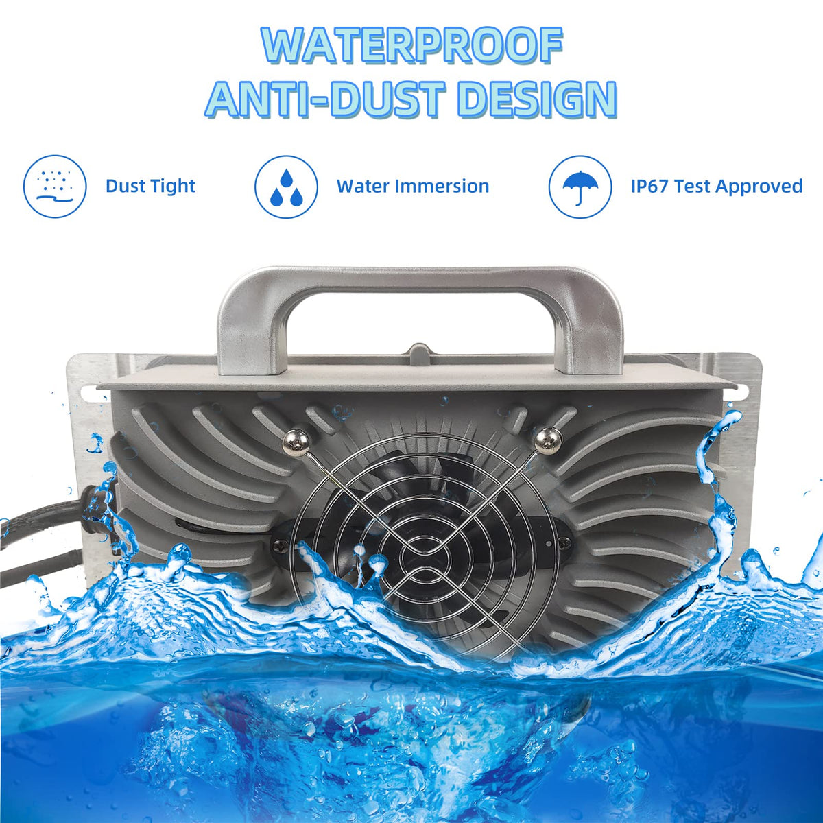CAPTOK waterproof IP67 charger for Yamaha G19-G22, weather ready.