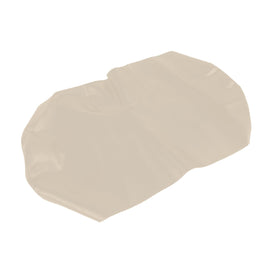 Carbhub beige leather seat cover on golf cart for enhanced comfort.