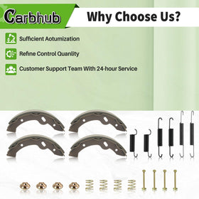 Carbhub brake shoes alignment and notes ensure proper fit during install.