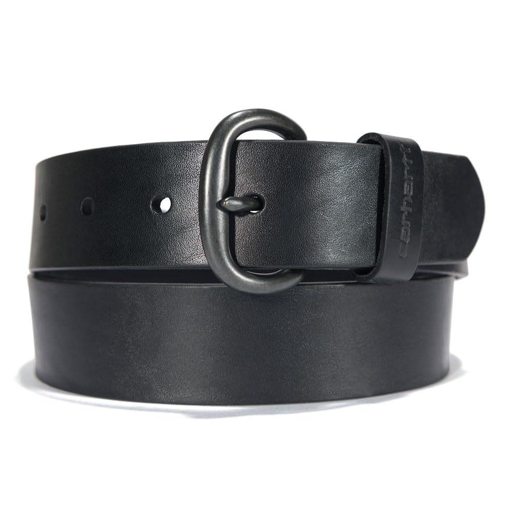 Carhartt Women's belt close-up showing bridle leather and debossed keeper for durable everyday wear