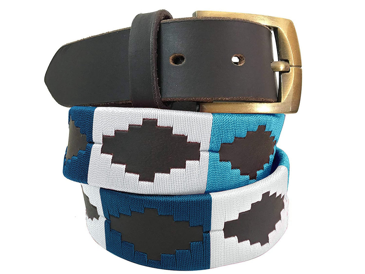 CARLOS DIAZ belt embroidery detail shows premium craftsmanship for versatile outfits.