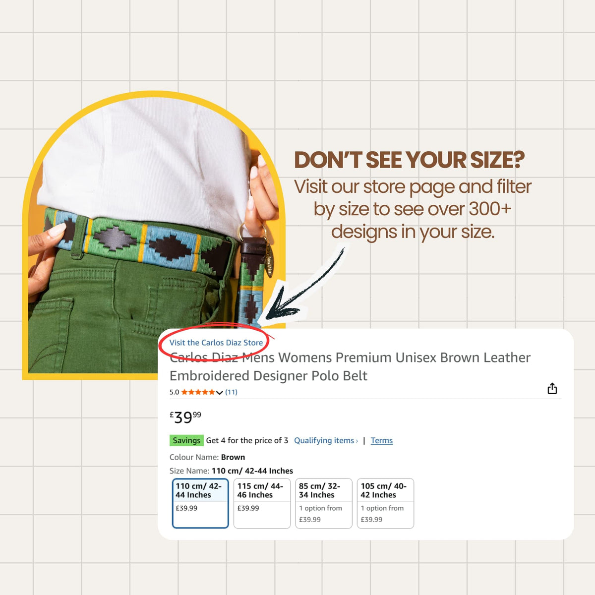 CARLOS DIAZ belt packaging dustbag suggests gift-ready presentation.