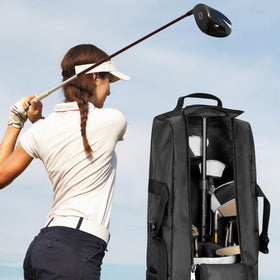 Carperipher rubber top cover cushions the bag top for gentle club protection.
