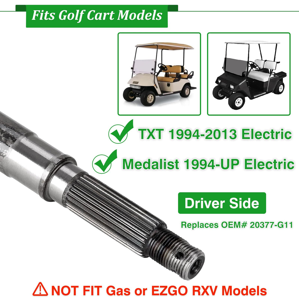 Cartalia 24-teeth spline axle shaft for precise engagement and durability