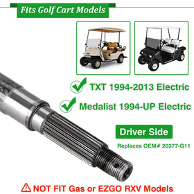 Cartalia 24-teeth spline axle shaft for precise engagement and durability
