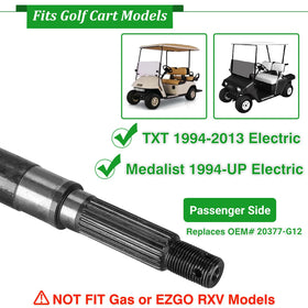 Cartalia 24-tooth splined axle shaft for precise engagement