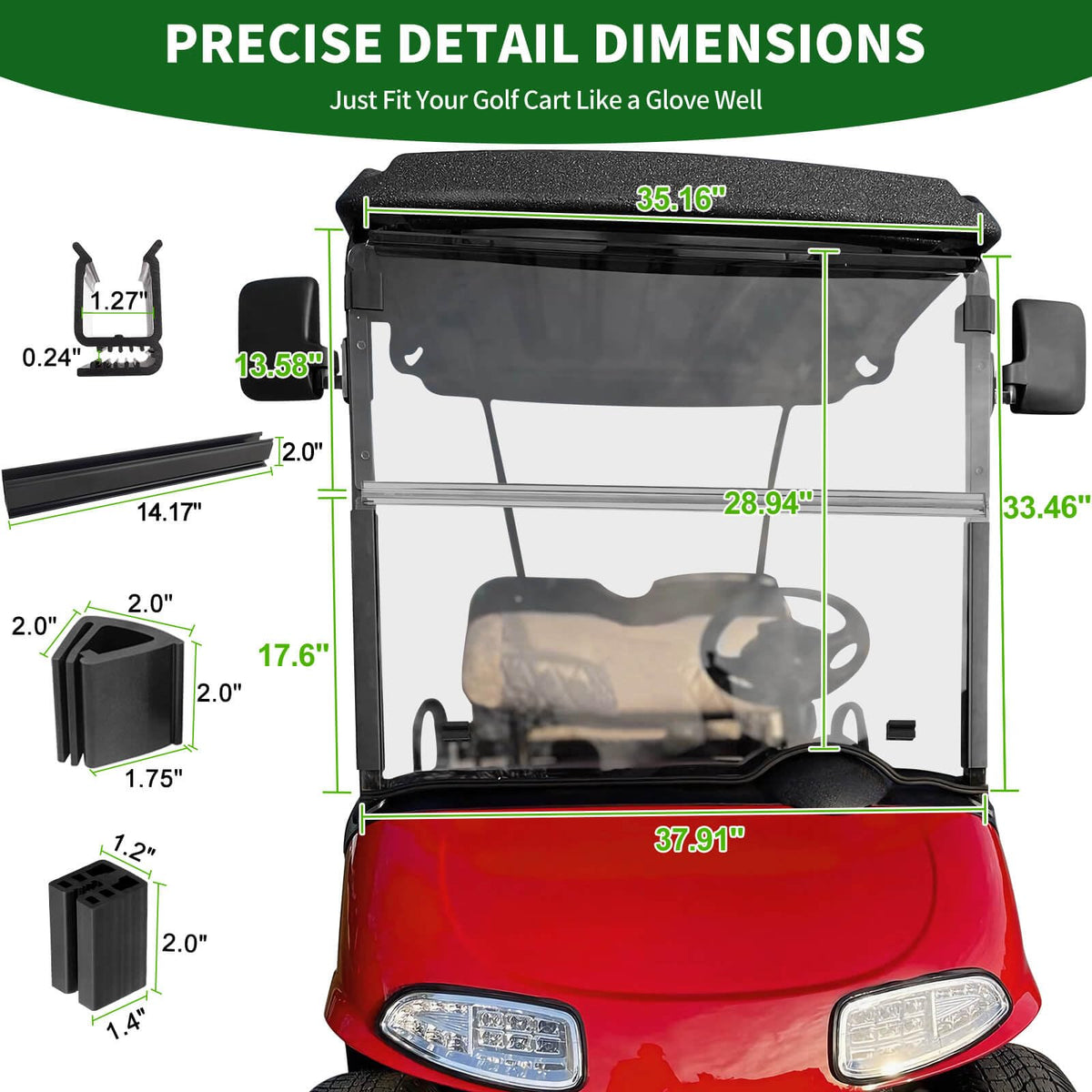 Cartalia 316-thick acrylic windshield emphasizes durability and impact resistance.