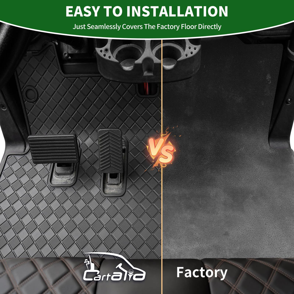 Cartalia black trim floor mat enhances interior look.