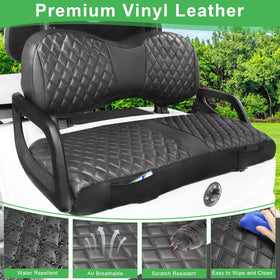 Cartalia black PVC vinyl leather seat cover resists sun and wear