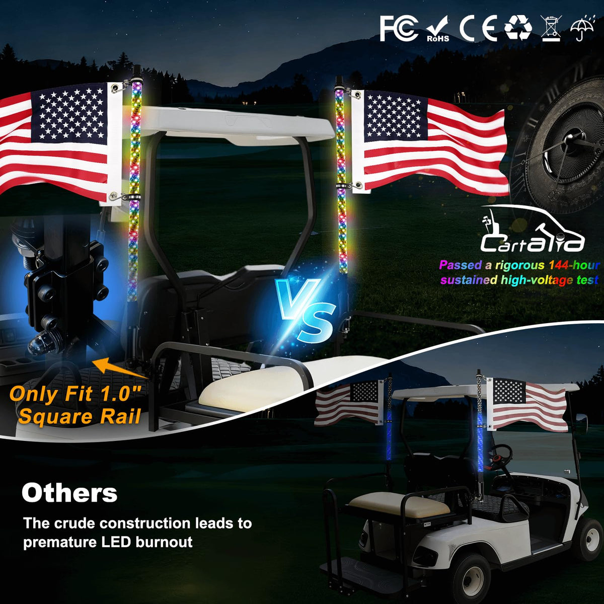 Cartalia Bluetooth golf light offers up to 10m control for easy customization