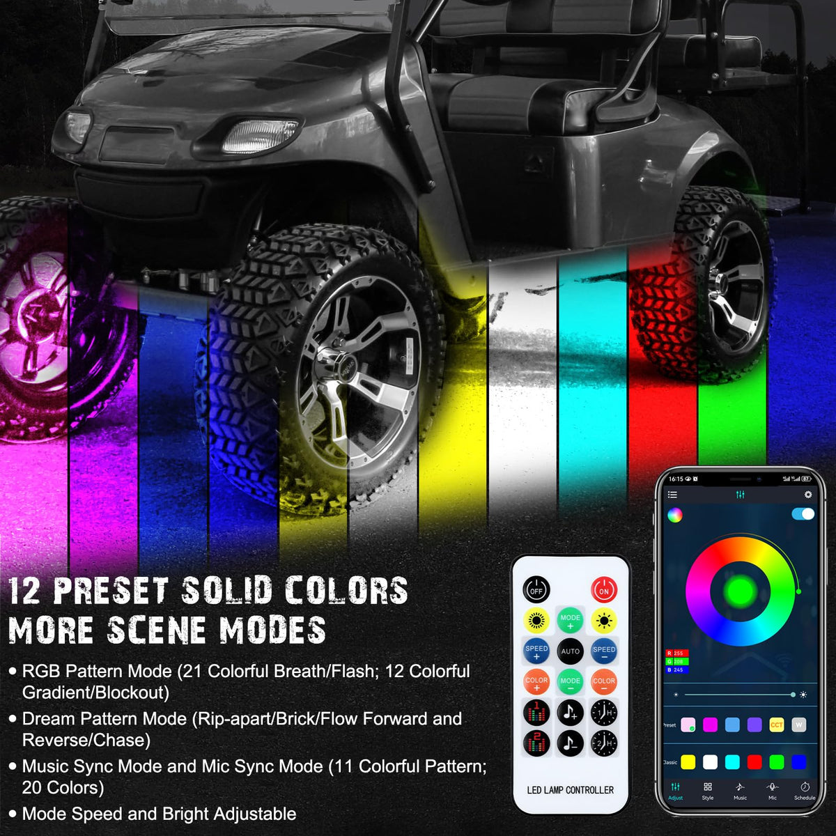 Cartalia Bluetooth control lights showcase 360 RGB colors