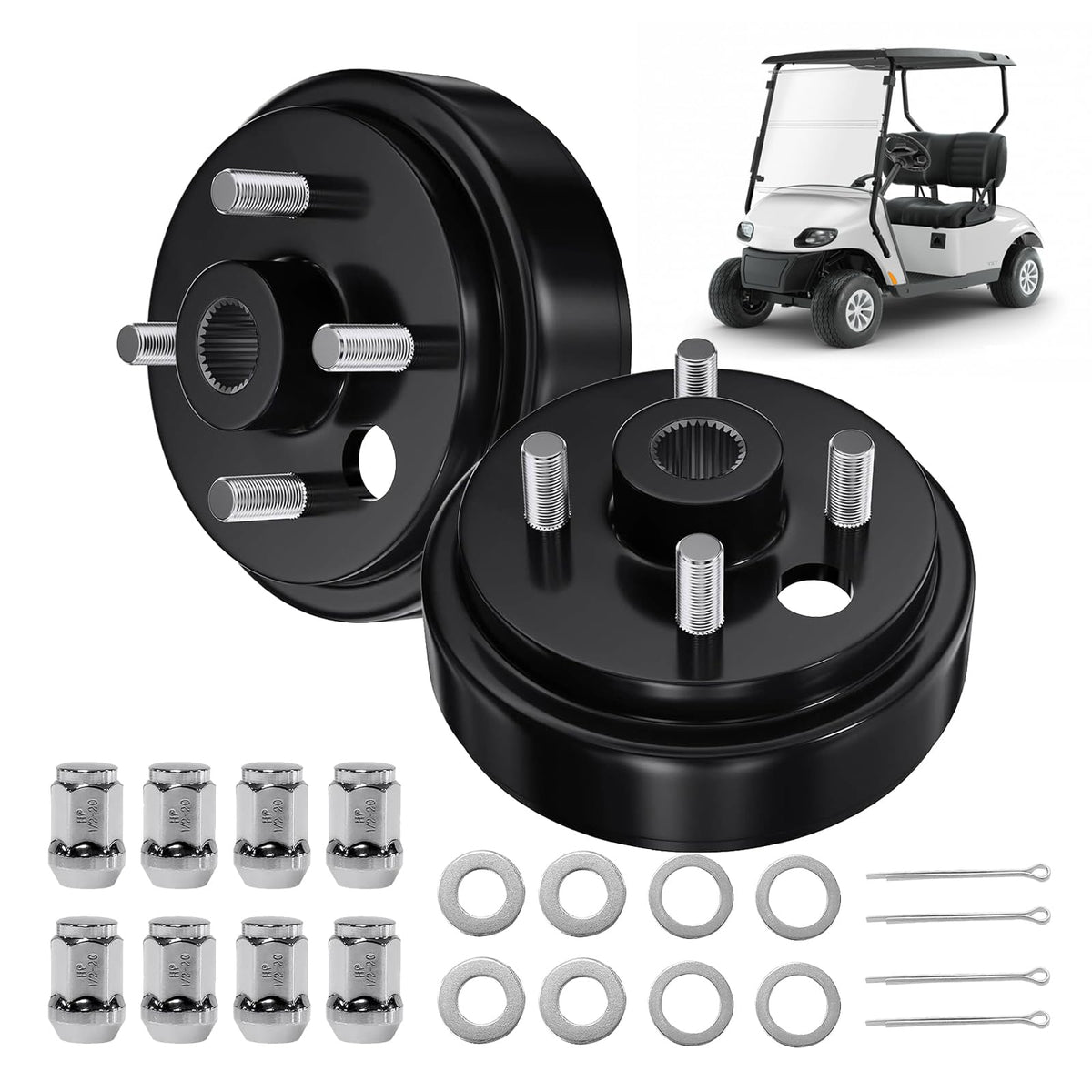 Cartalia EZGO brake drum with 30-tooth spline for enhanced braking reliability on golf carts