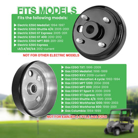 Cartalia EZGO TXT brake drum with 1.0 inch center hole for smooth operation