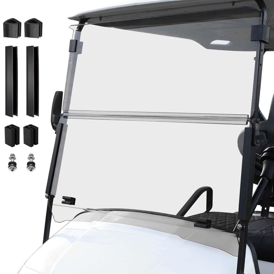 Cartalia Clear Windshield EZGO TXT front view improves visibility