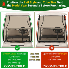 Cartalia DS windshield for Club Car DS 1982-up with install-ready hardware.