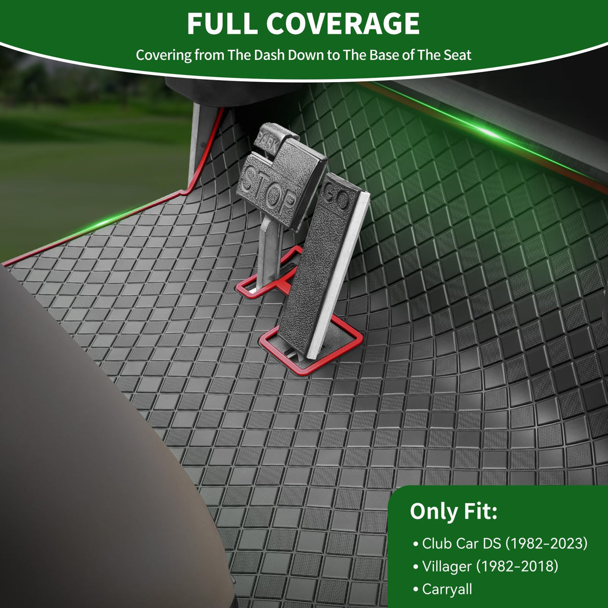 Cartalia full-coverage Club Car DS mat showing precise fit.