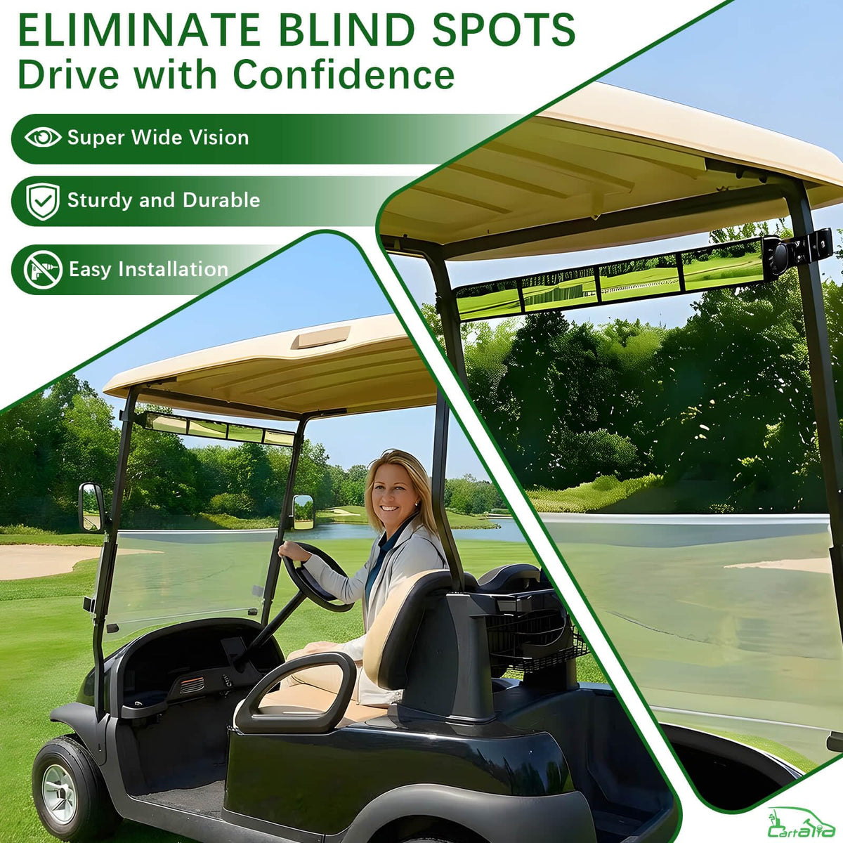 Cartalia compatible with Club Car, EZGO TXT, and Yamaha square rail carts