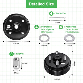 Cartalia Columbia brake drum with 30-tooth spline compatibility for legacy EZGO models