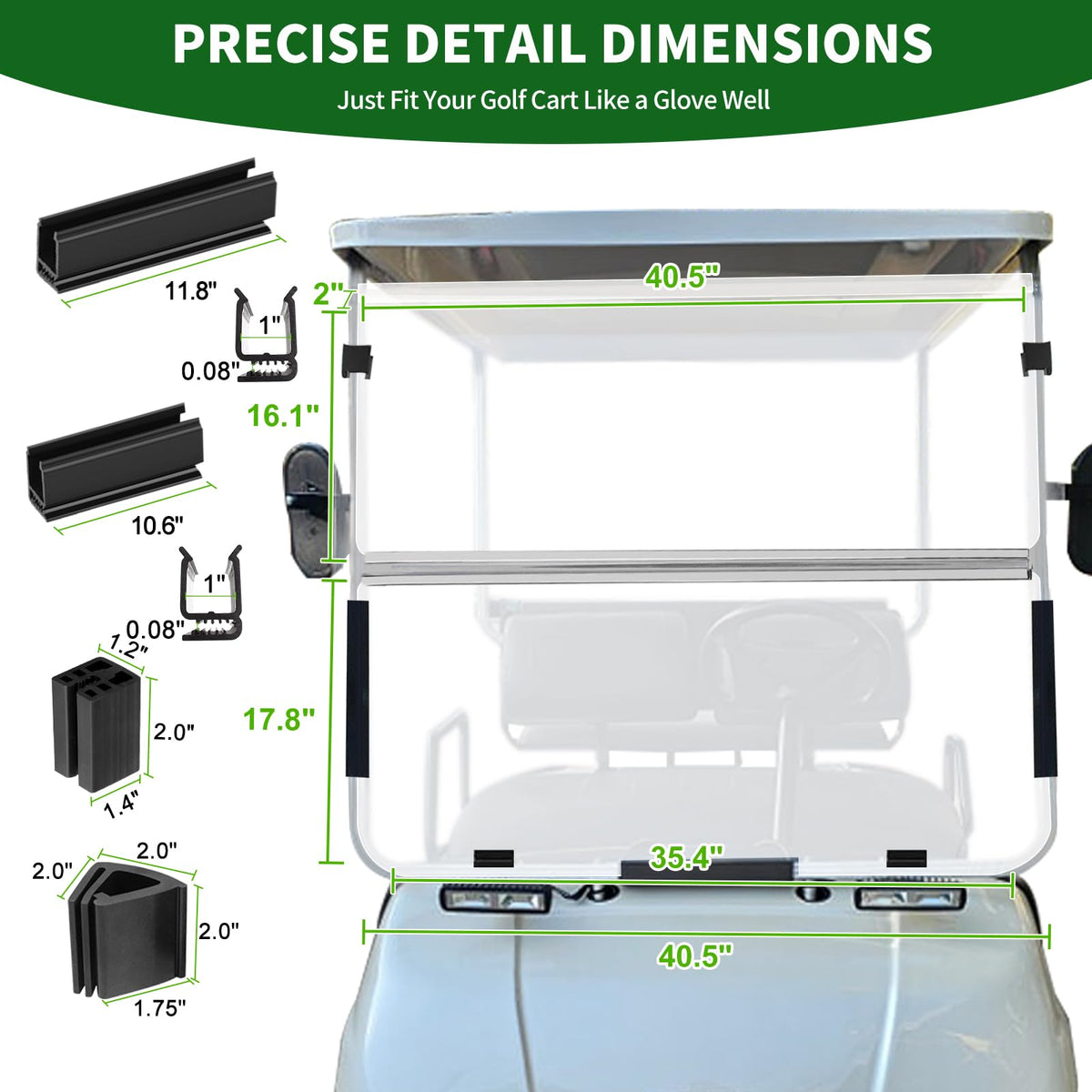 Cartalia durable acrylic windshield delivers high impact resistance and protection.