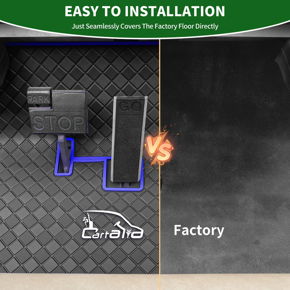 Cartalia easy-clean mat resists dirt and cleans quickly.