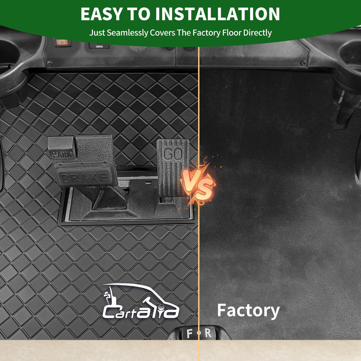 Cartalia mat with cross-drainage channels cleans easily with a water spray