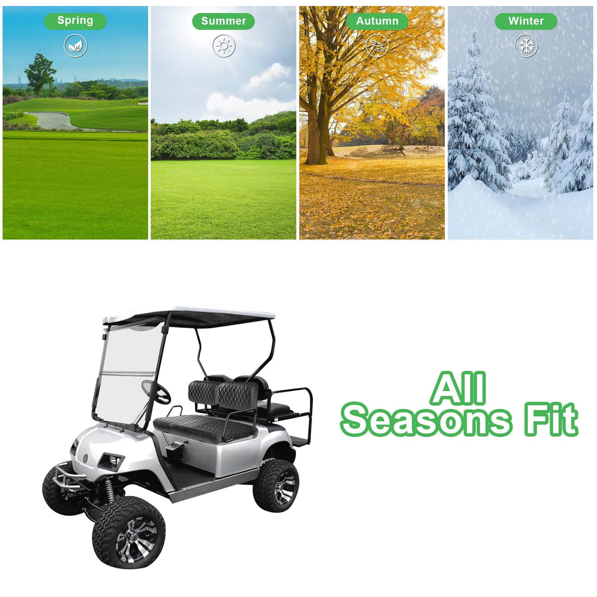Cartalia easy-clean black vinyl front seat cover for busy golfers.