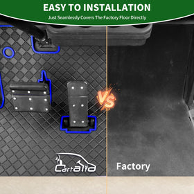 Cartalia easy-install mat with four clips for secure fitting.