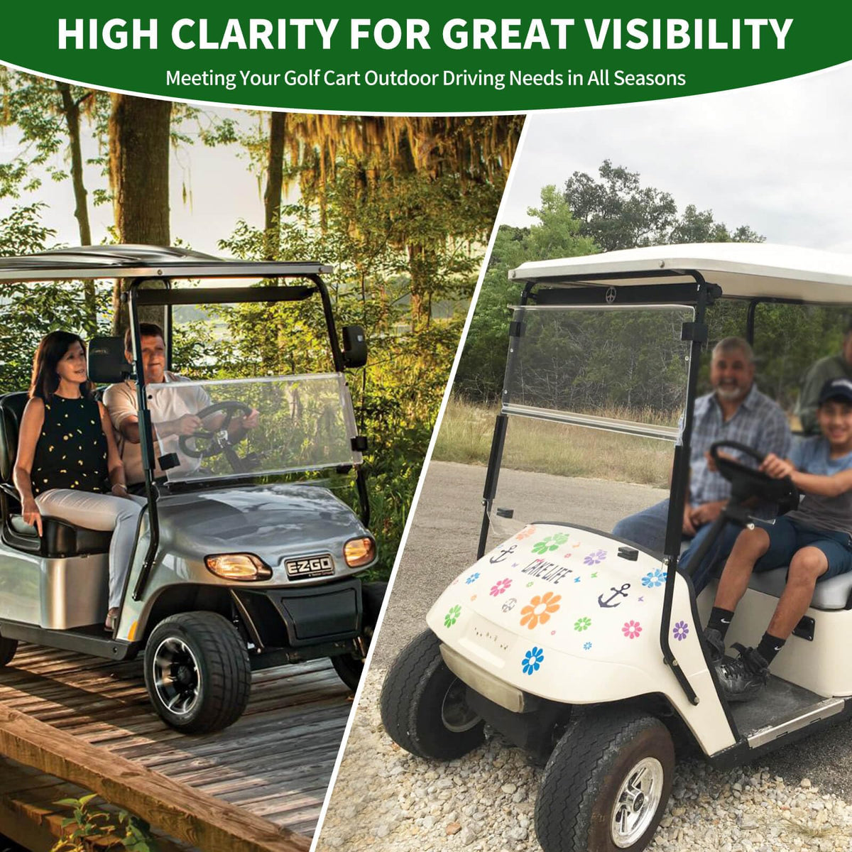 Cartalia EZGO front rail attachment ensures secure fit