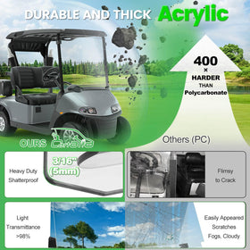 Cartalia EZGO RXV windshield hardware kit enables tool-free installation.
