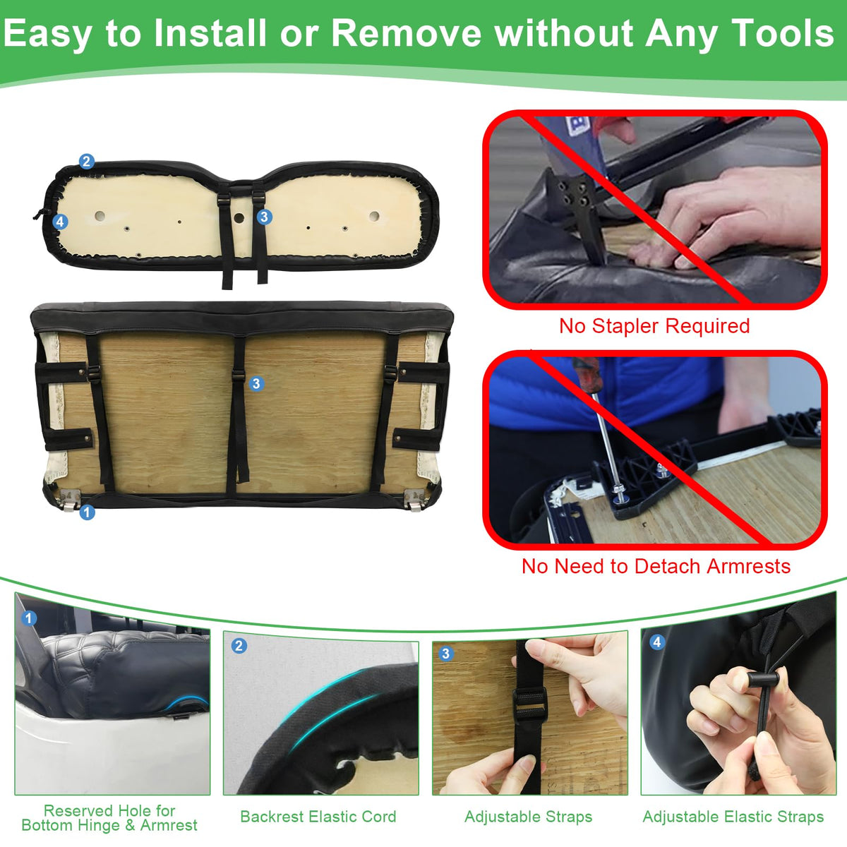 Cartalia EZGO TXT black PVC leather seat cover is easy to clean