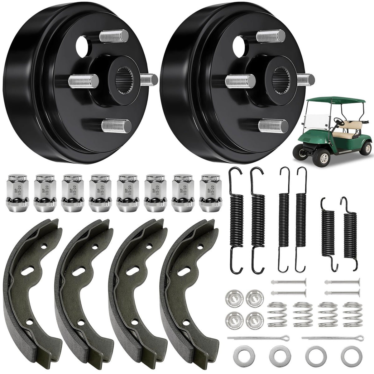 Cartalia EZGO TXT brake drum kit front view with precise 24-tooth spline