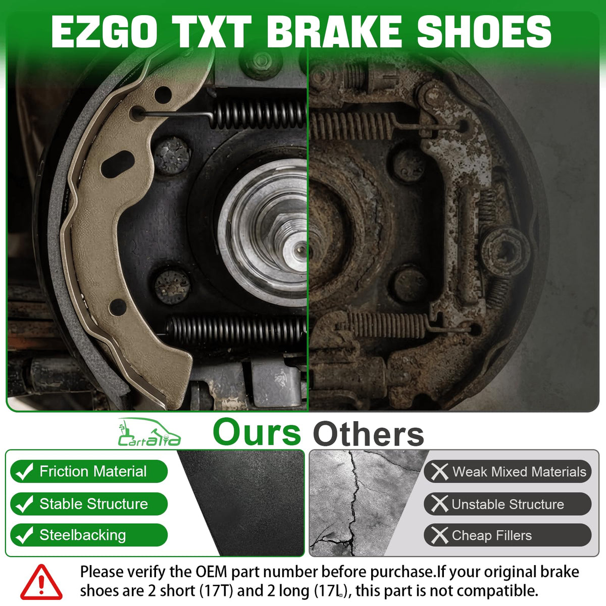 Cartalia EZGO TXT brake hub drum assembly close-up for easy replacement