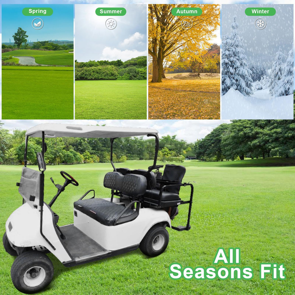 Cartalia EZGO TXT front seat cover installation is quick and simple