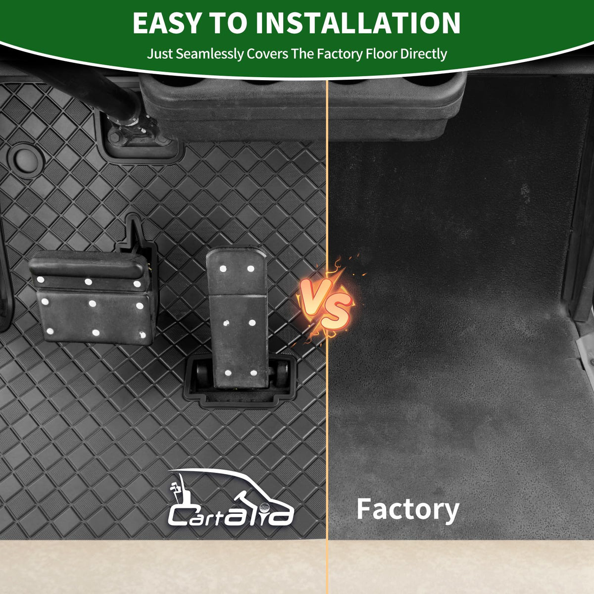 Cartalia EZGO TXT easy installation with four clips and easy maintenance