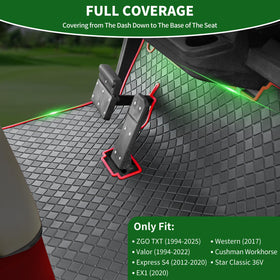 Cartalia EZGO TXT floor mat full coverage demonstrates secure fit and easy maintenance