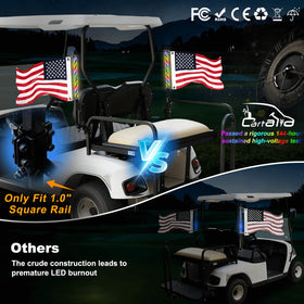 Cartalia flag whip light mounted on 1 inch square rail