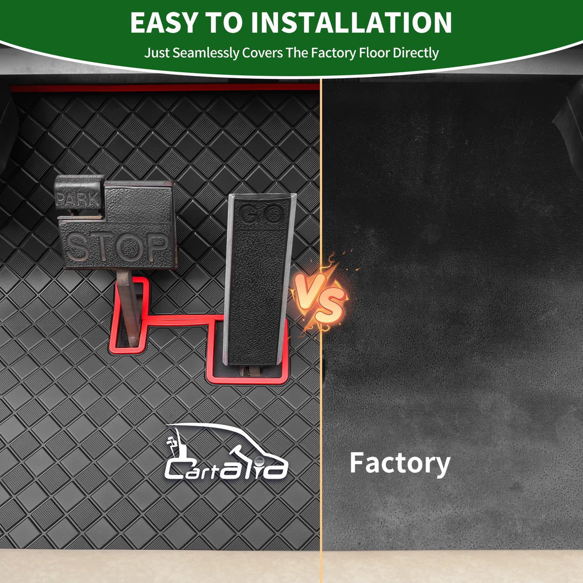 Cartalia mat with four-clip installation system.