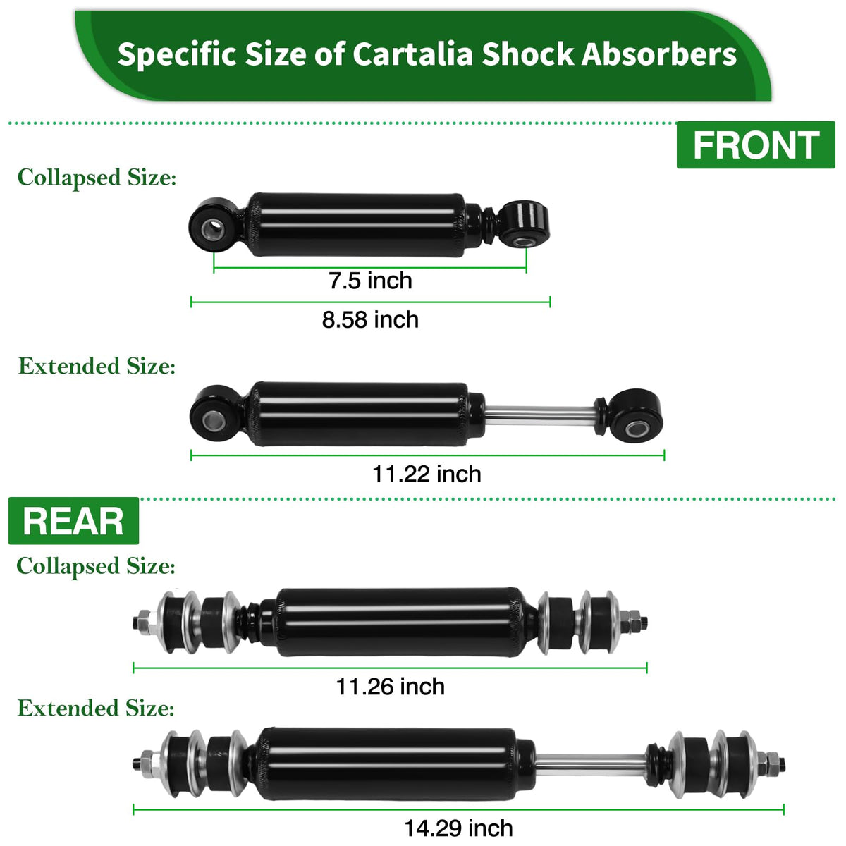 Cartalia four pack kit for front and rear shocks fits Club Car models