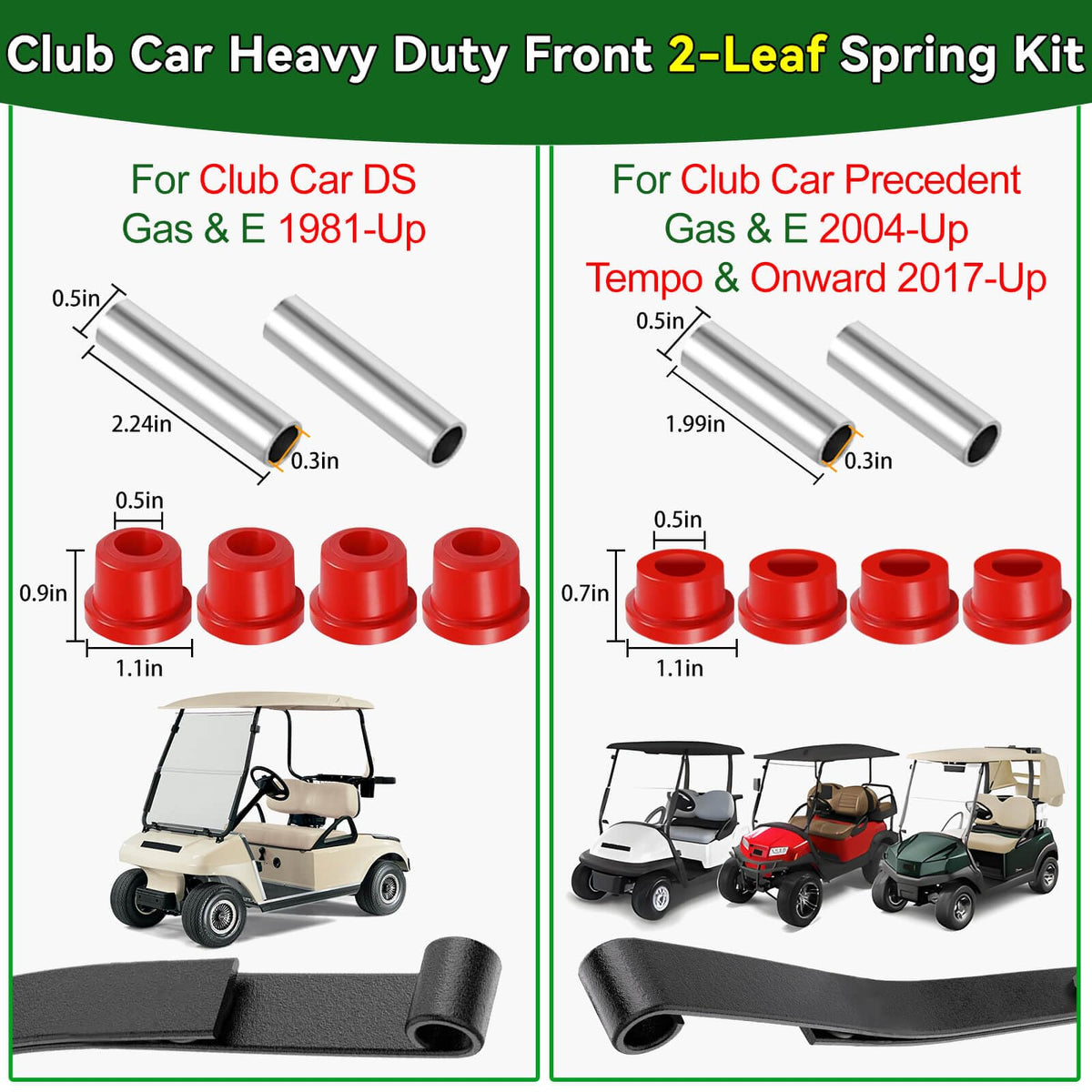 Cartalia front leaf springs kit for Precedent, enhanced load handling.